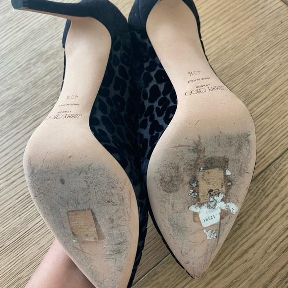 Jimmy Choo Lux Jeweled Leopard-Print Velvet Pumps - Picture 13 of 15